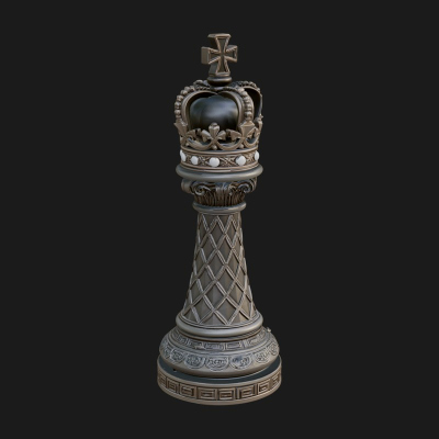 Ornate Chess Piece Statue Design 43 3D Print Model