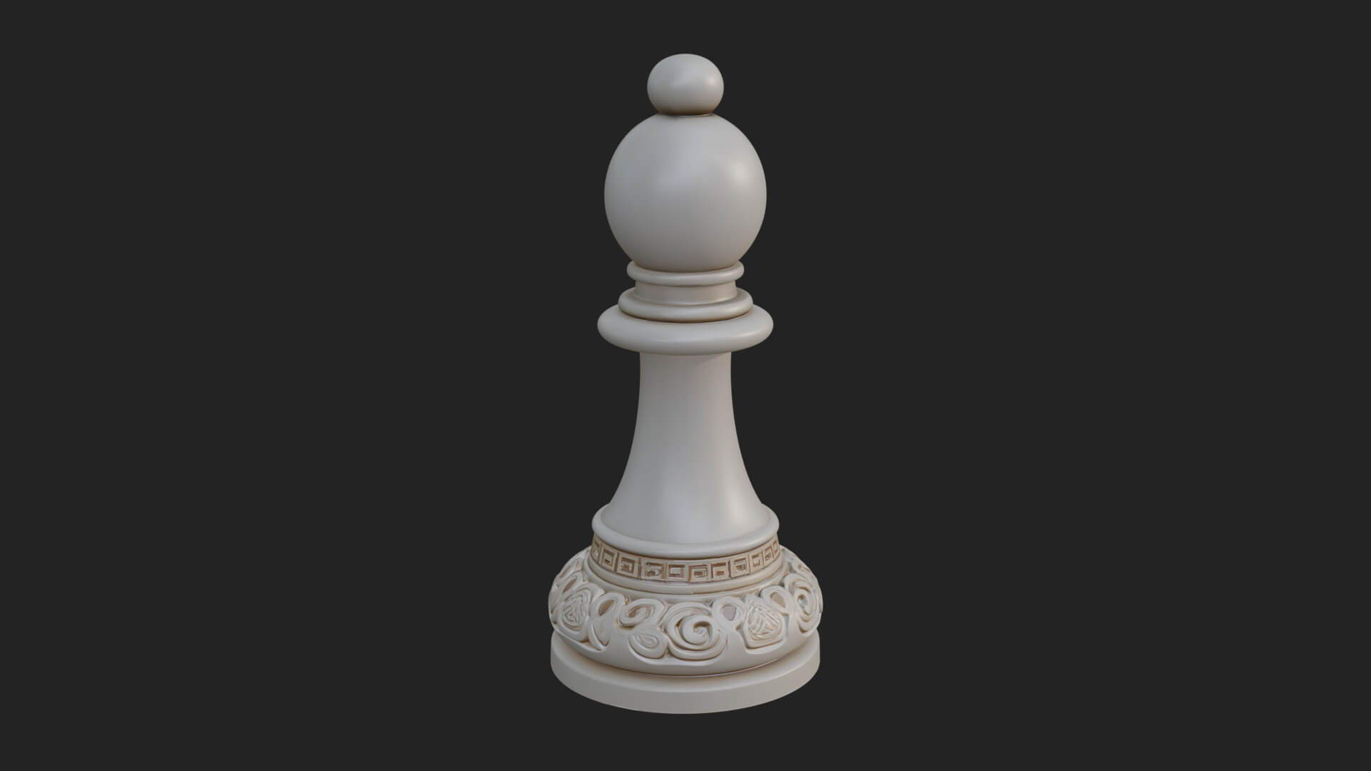 Ornate Chess Piece Statue Design 44 3D Print Model 3D Model