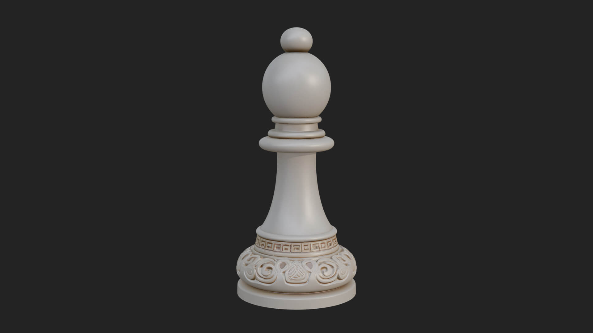 Ornate Chess Piece Statue Design 44 3D Print Model 3D Model