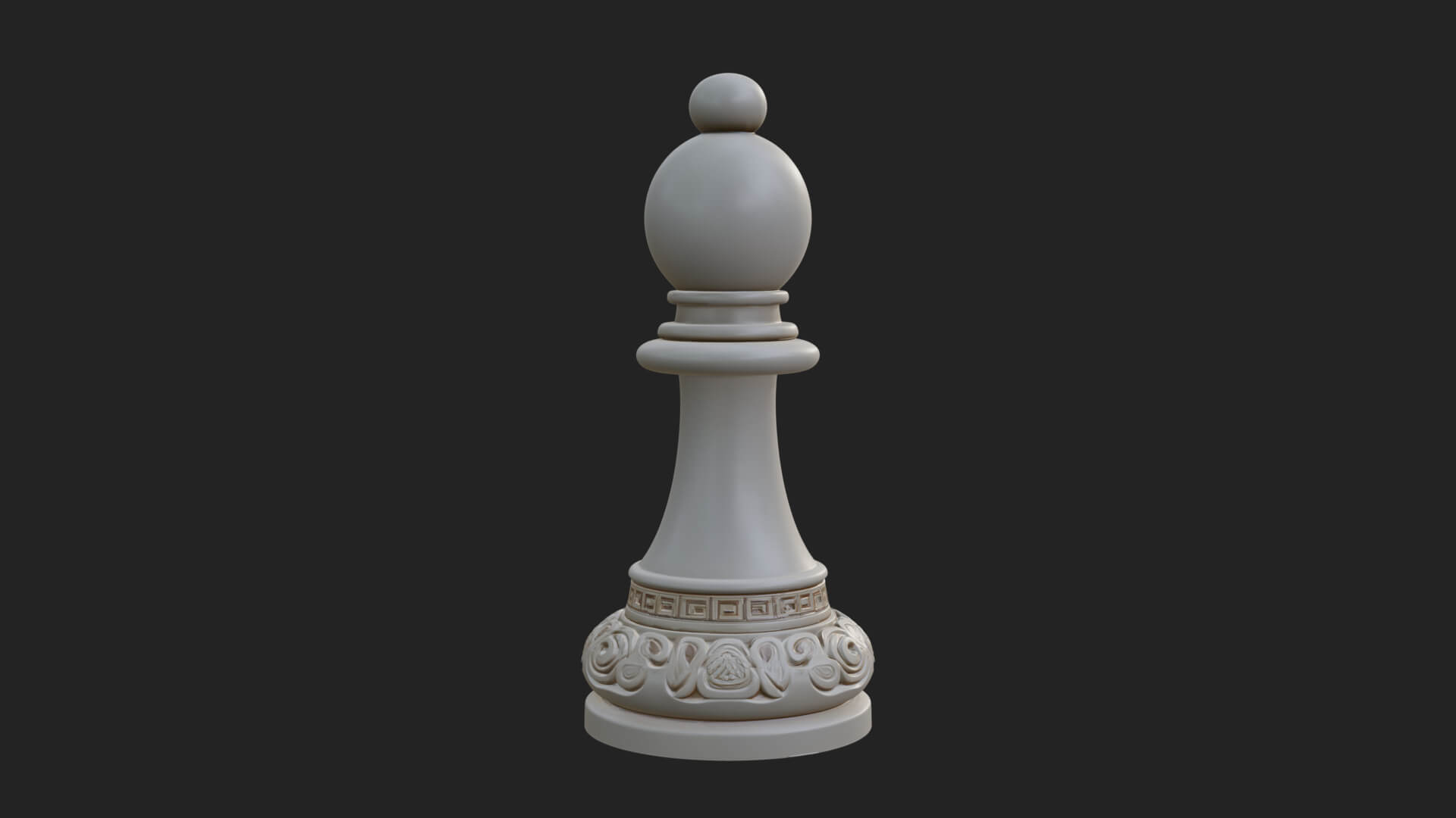 Ornate Chess Piece Statue Design 44 3D Print Model 3D Model