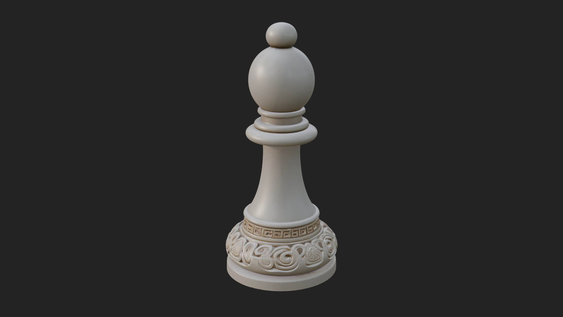 Ornate Chess Piece Statue Design 44 3D Print Model 3D Model