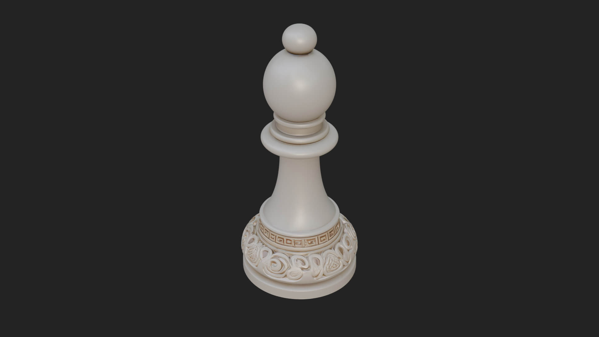 Ornate Chess Piece Statue Design 44 3D Print Model 3D Model