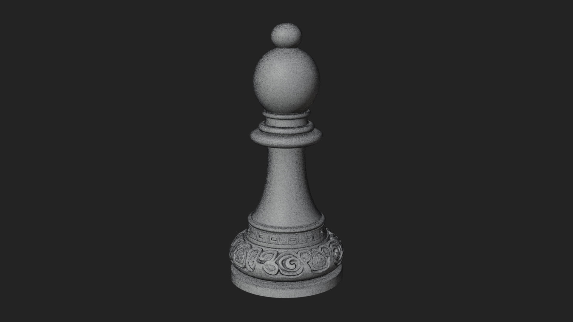 Ornate Chess Piece Statue Design 44 3D Print Model 3D Model
