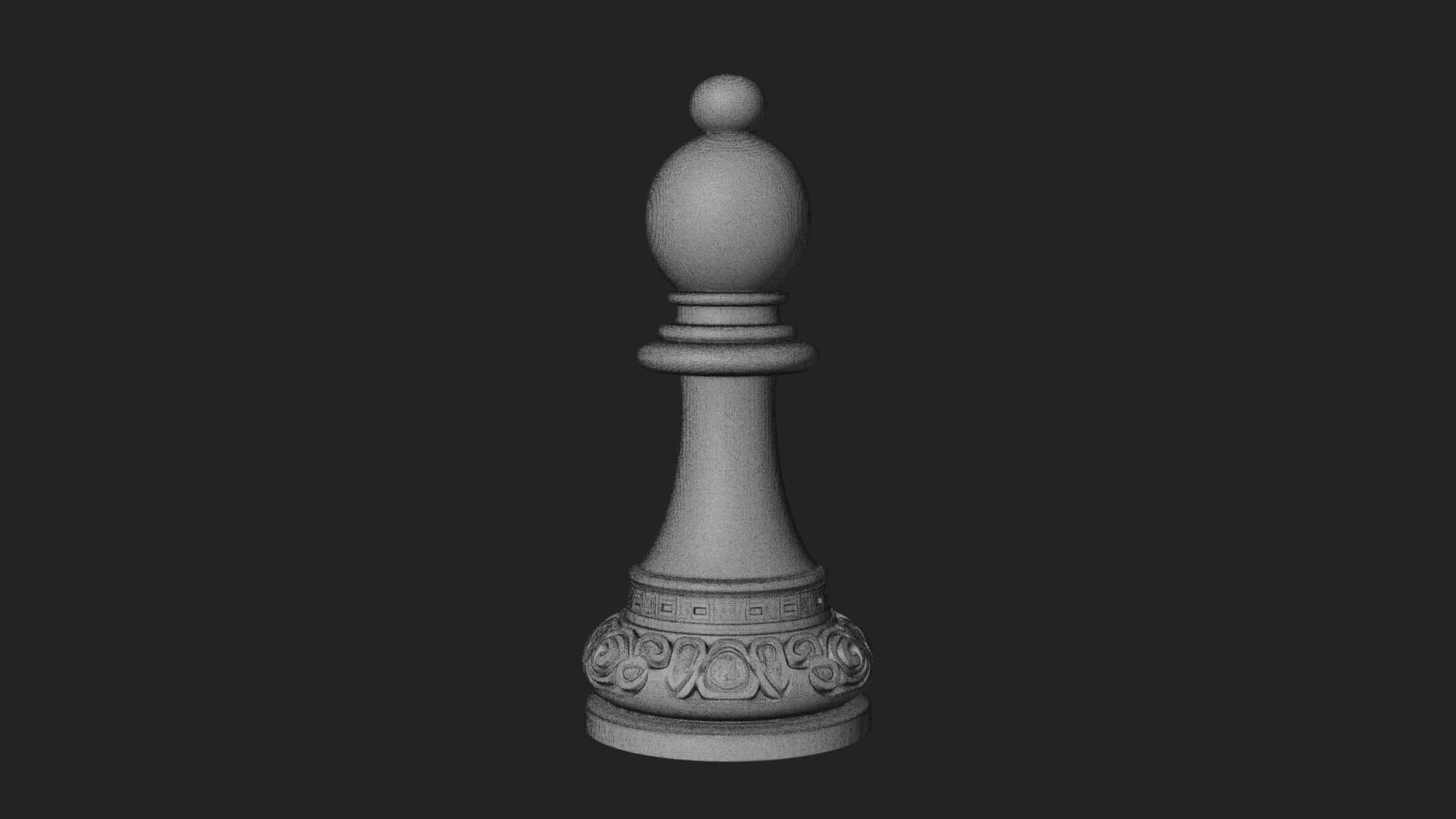 Ornate Chess Piece Statue Design 44 3D Print Model 3D Model
