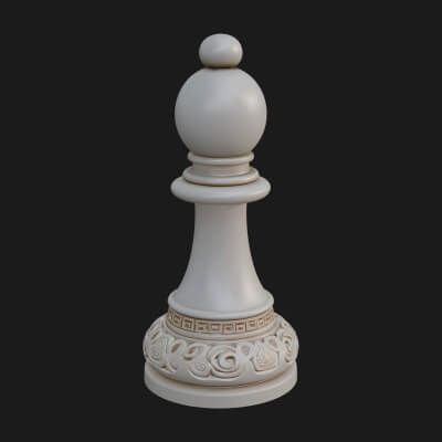 Ornate Chess Piece Statue Design 44 3D Print Model