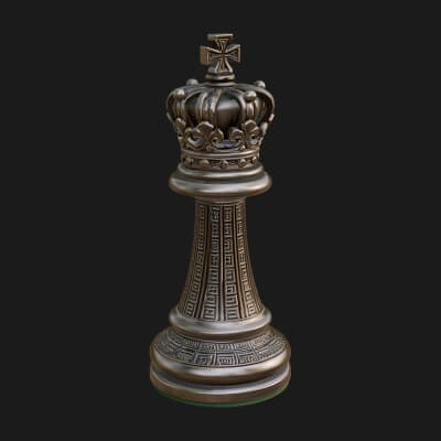 Ornate Chess Piece Statue Design 45 3D Print Model