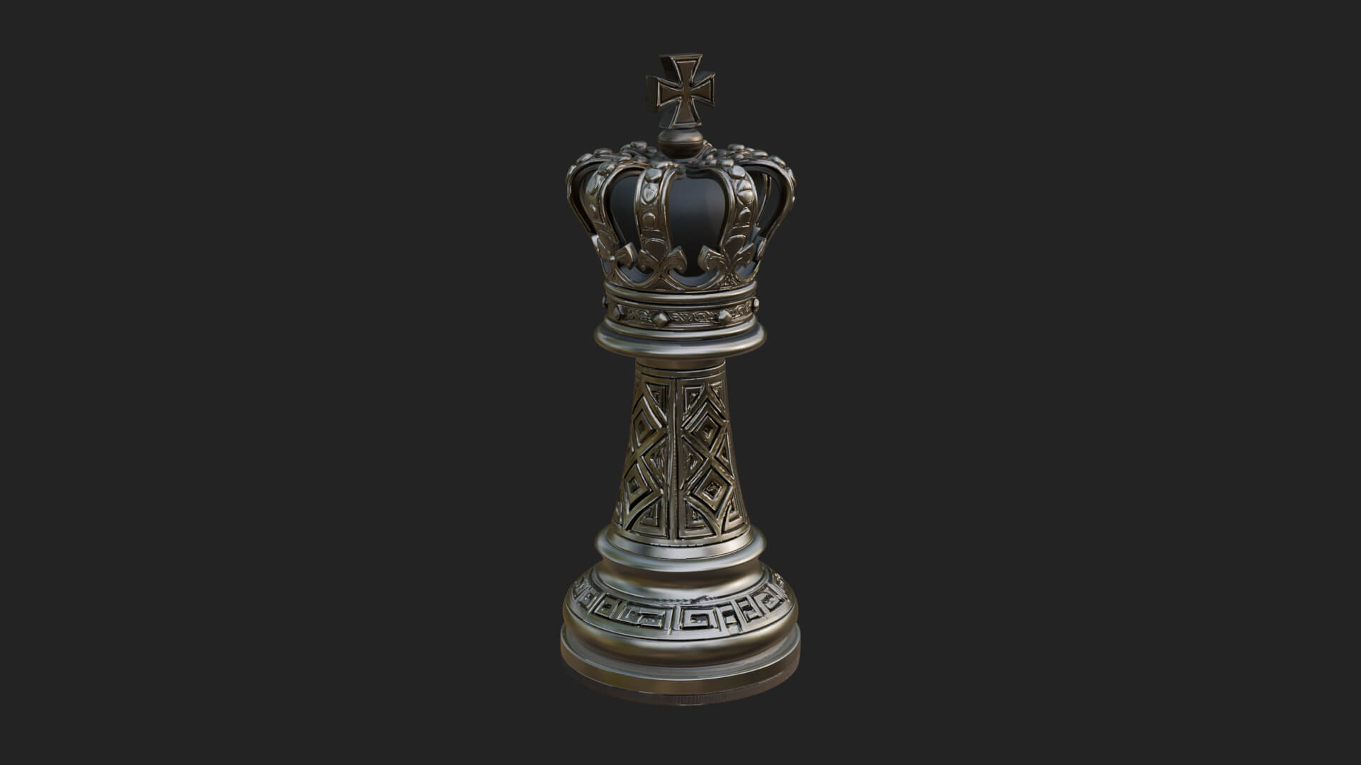 Ornate Chess Piece Statue Design 46 3D Print Model 3D Model
