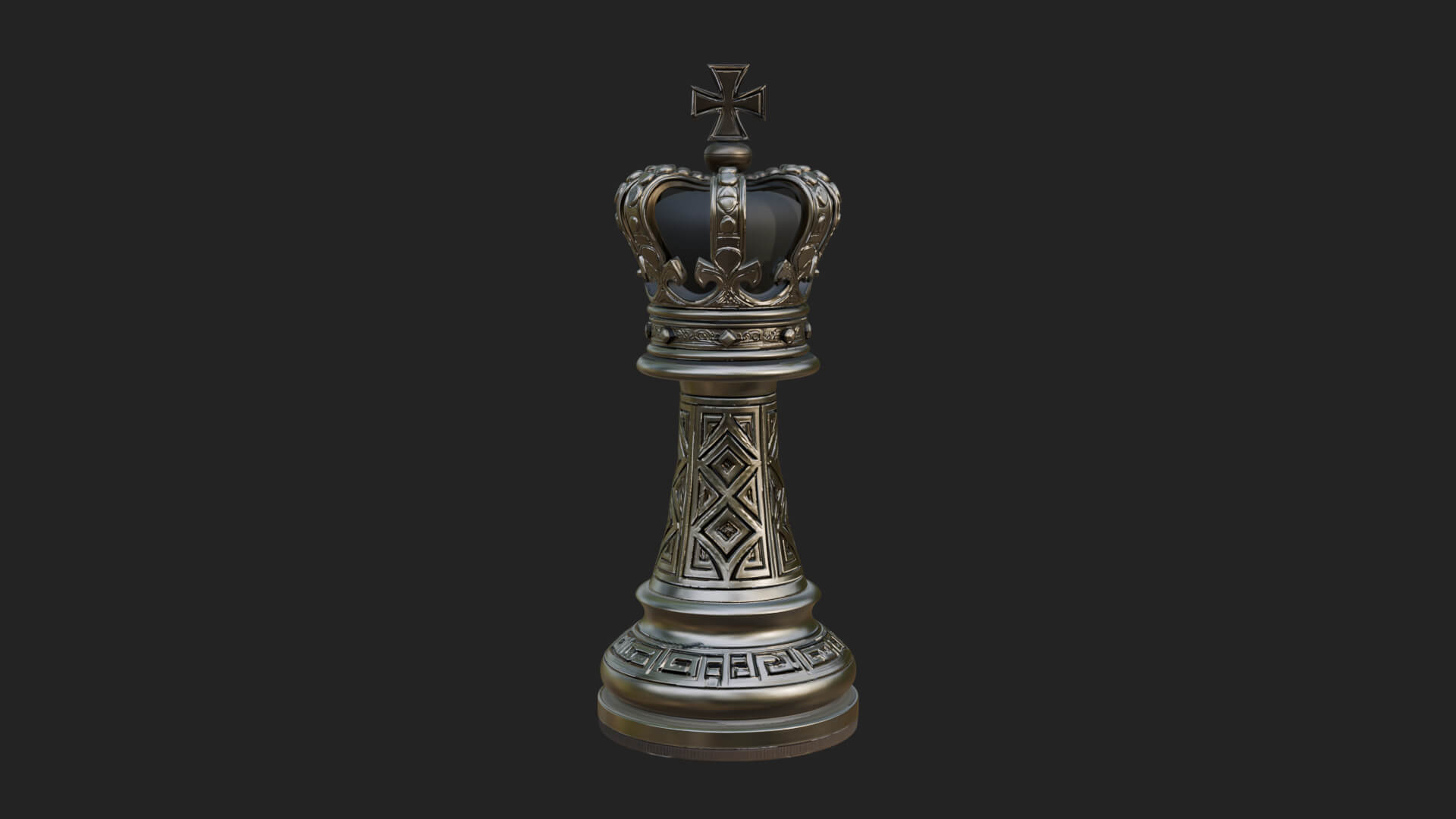 Ornate Chess Piece Statue Design 46 3D Print Model 3D Model