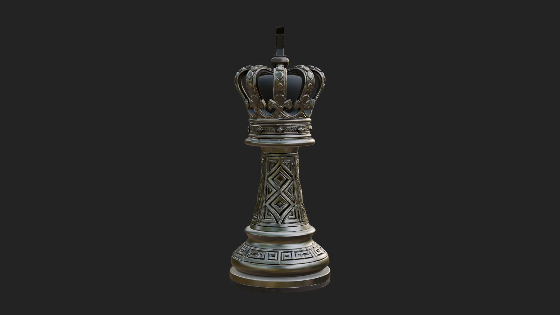 Ornate Chess Piece Statue Design 46 3D Print Model 3D Model