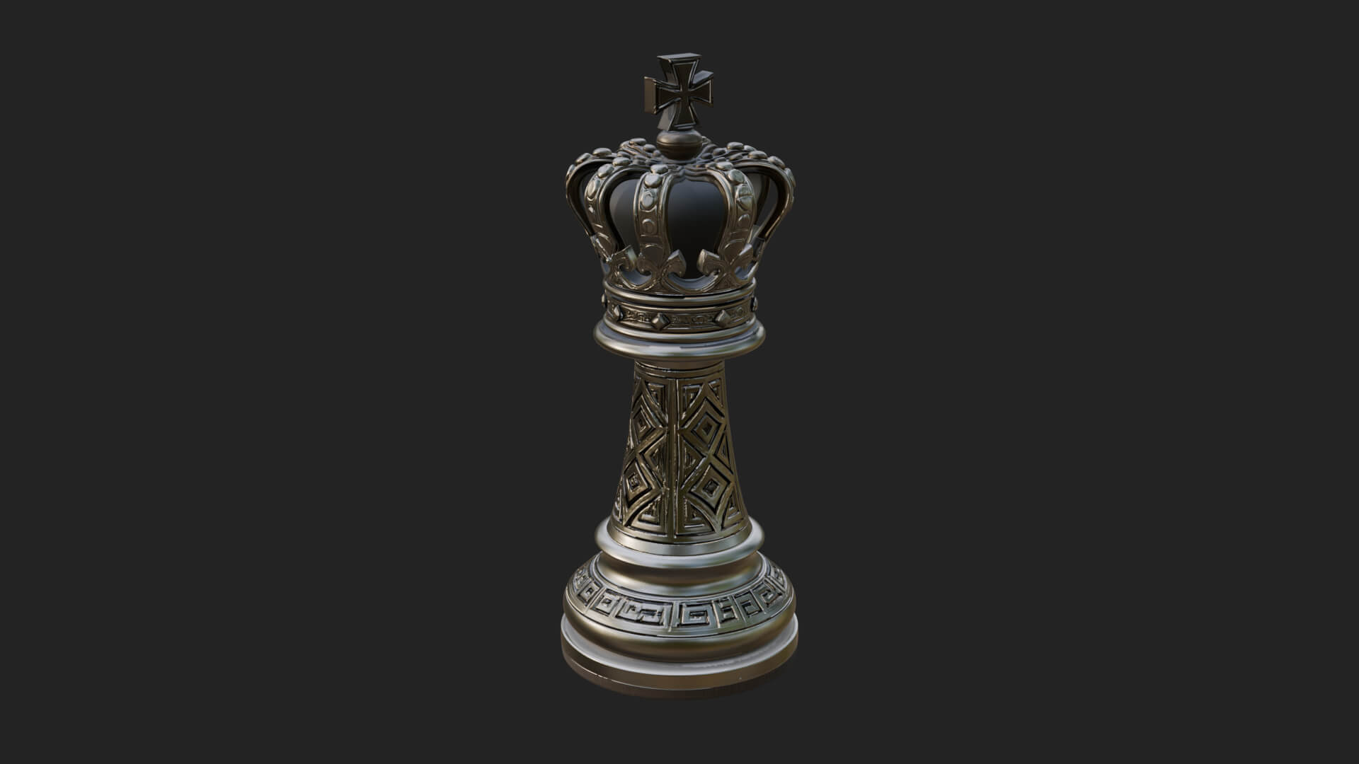 Ornate Chess Piece Statue Design 46 3D Print Model 3D Model