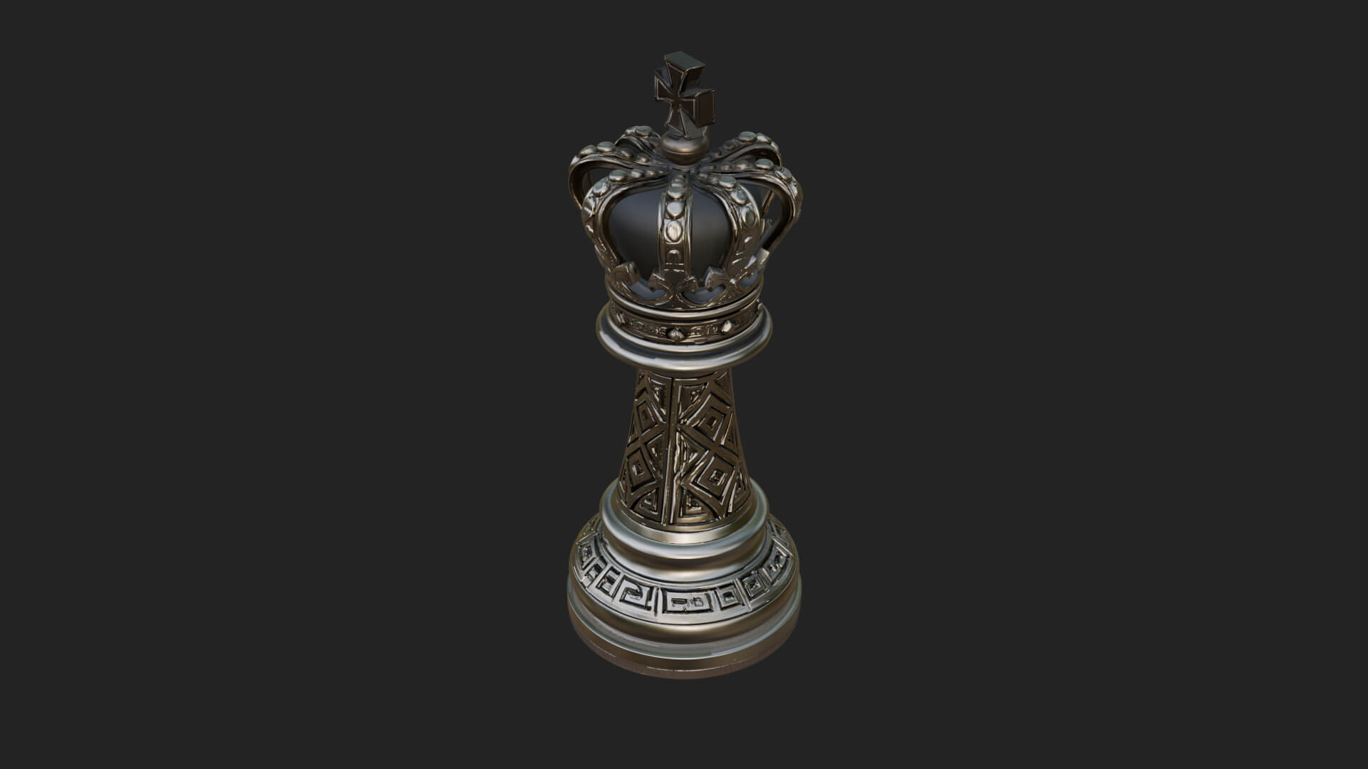 Ornate Chess Piece Statue Design 46 3D Print Model 3D Model