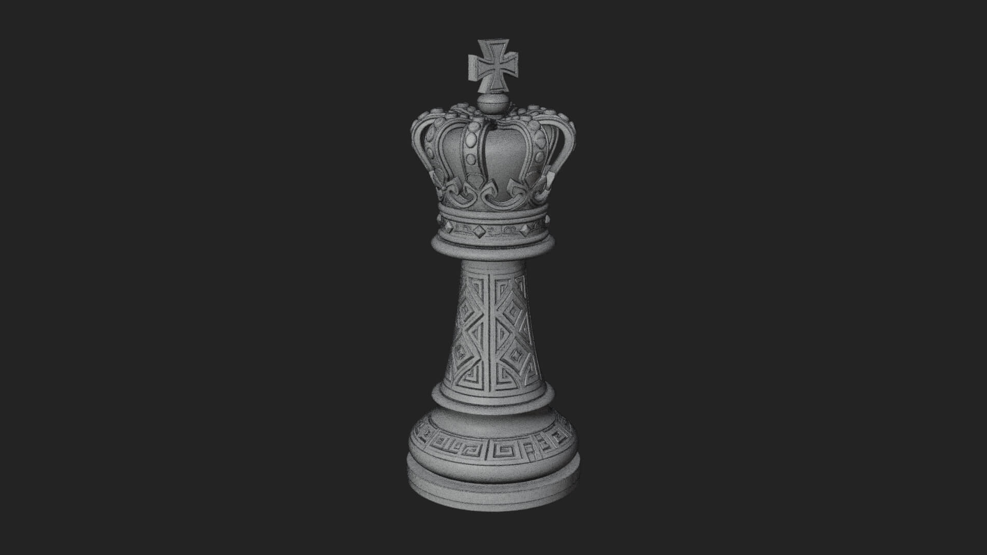 Ornate Chess Piece Statue Design 46 3D Print Model 3D Model