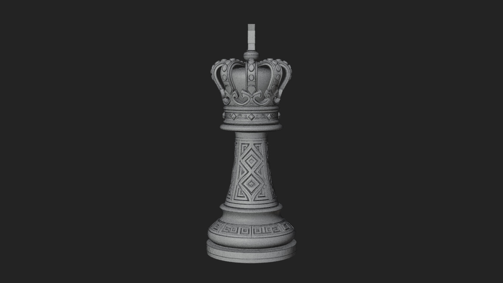 Ornate Chess Piece Statue Design 46 3D Print Model 3D Model