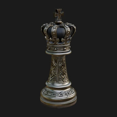 Ornate Chess Piece Statue Design 46 3D Print Model