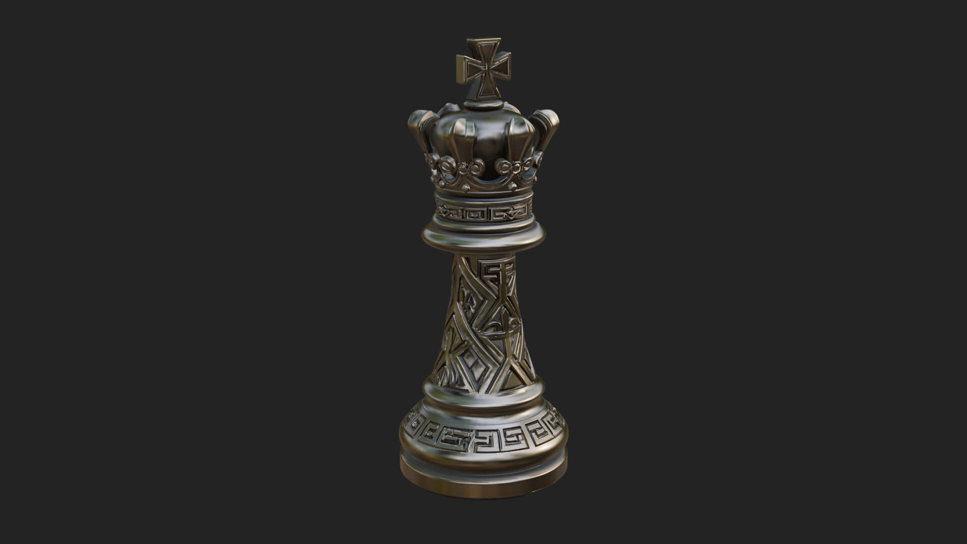 Ornate Chess Piece Statue Design 47 3D Print Model 3D Model