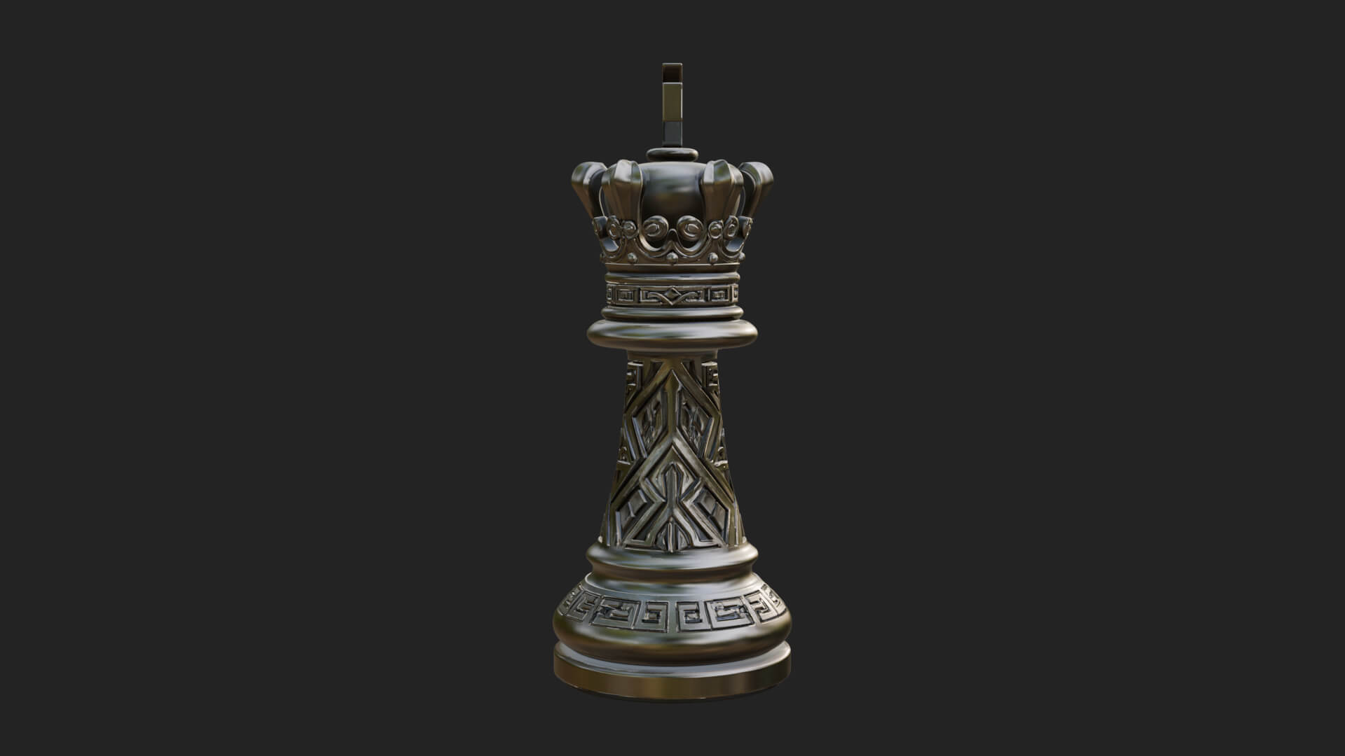 Ornate Chess Piece Statue Design 47 3D Print Model 3D Model