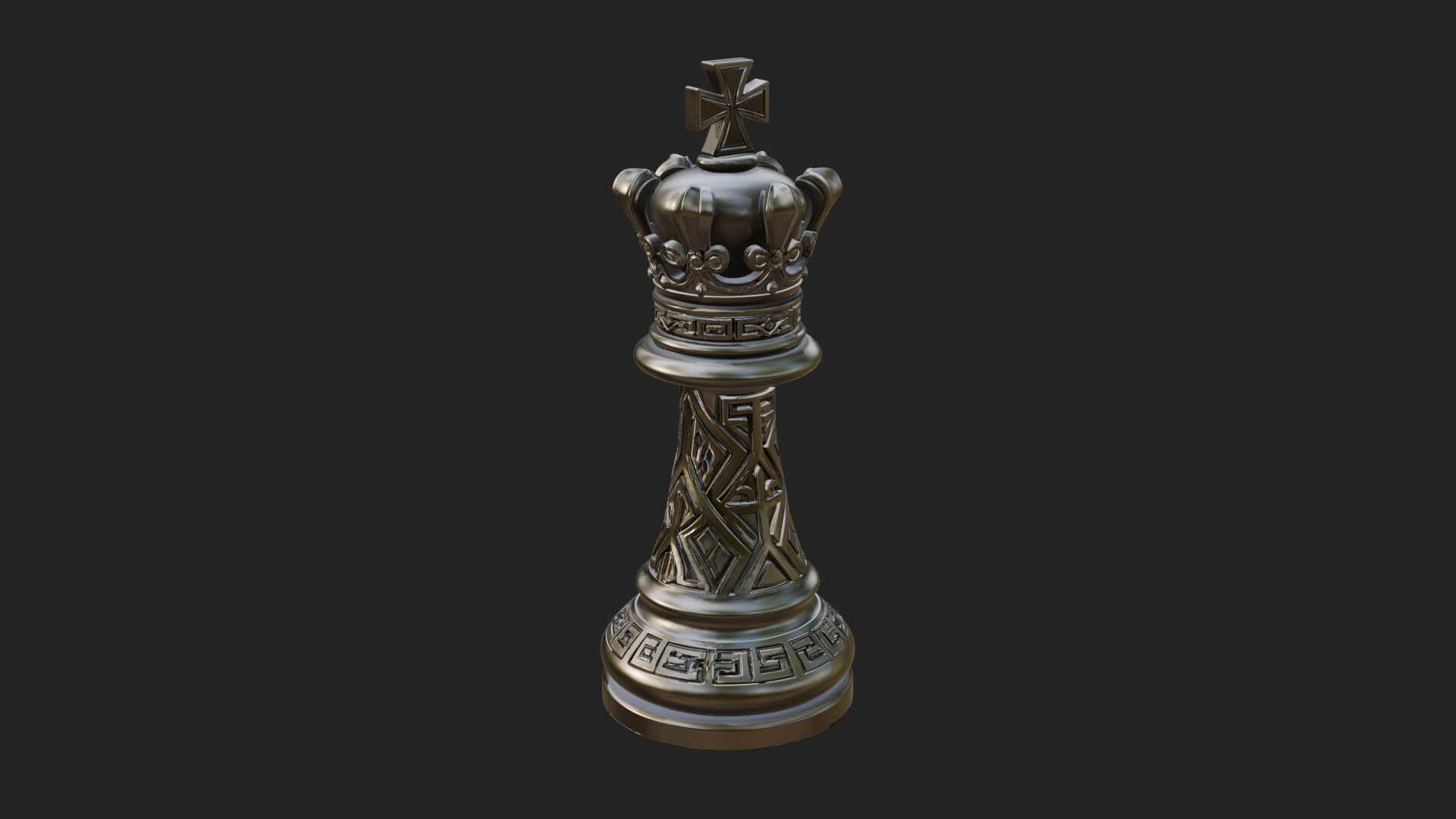 Ornate Chess Piece Statue Design 47 3D Print Model 3D Model