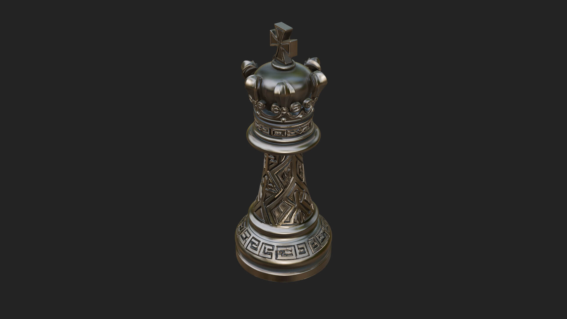 Ornate Chess Piece Statue Design 47 3D Print Model 3D Model