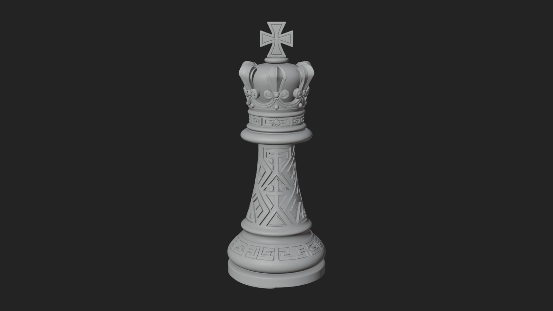 Ornate Chess Piece Statue Design 47 3D Print Model 3D Model