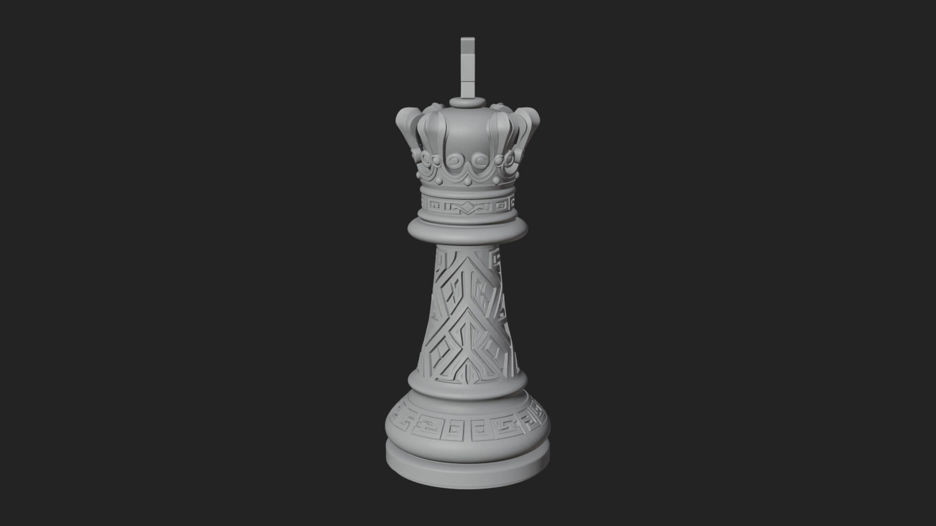 Ornate Chess Piece Statue Design 47 3D Print Model 3D Model