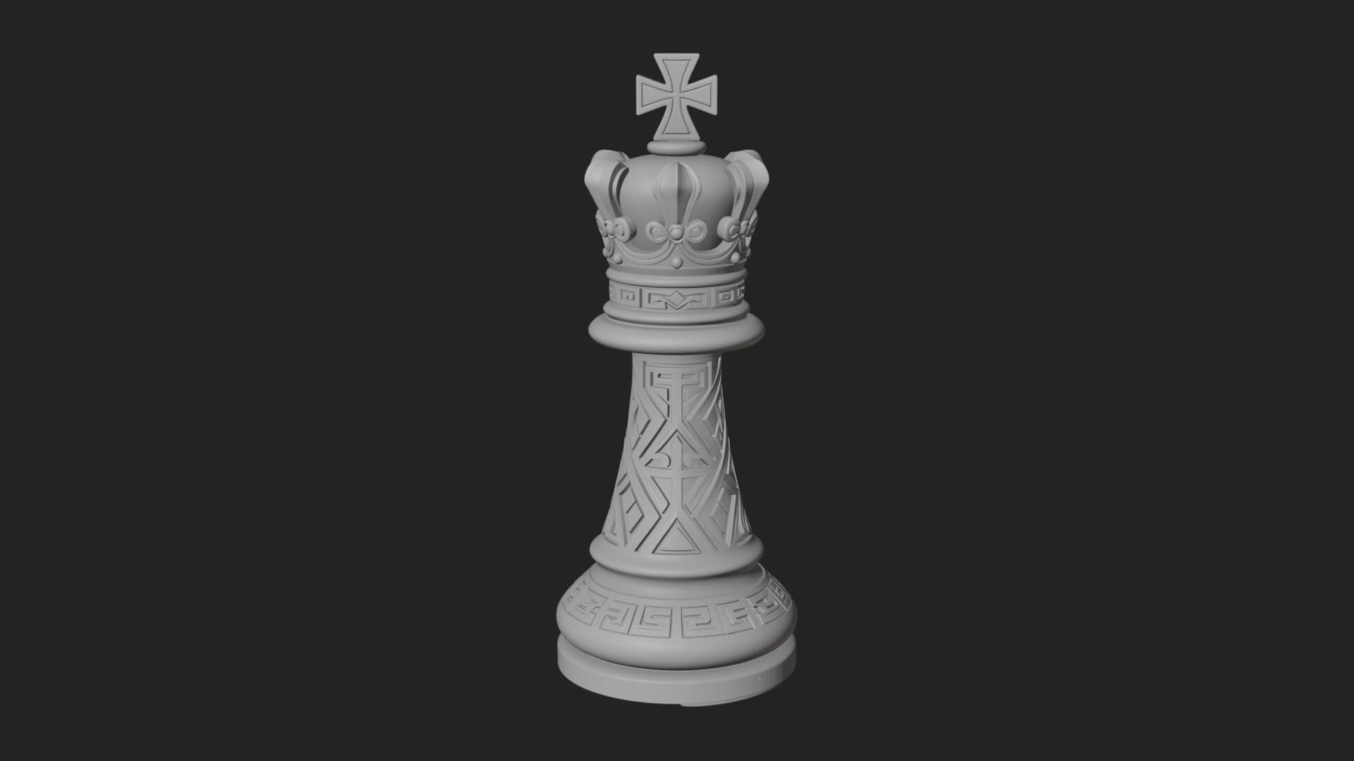 Ornate Chess Piece Statue Design 47 3D Print Model 3D Model
