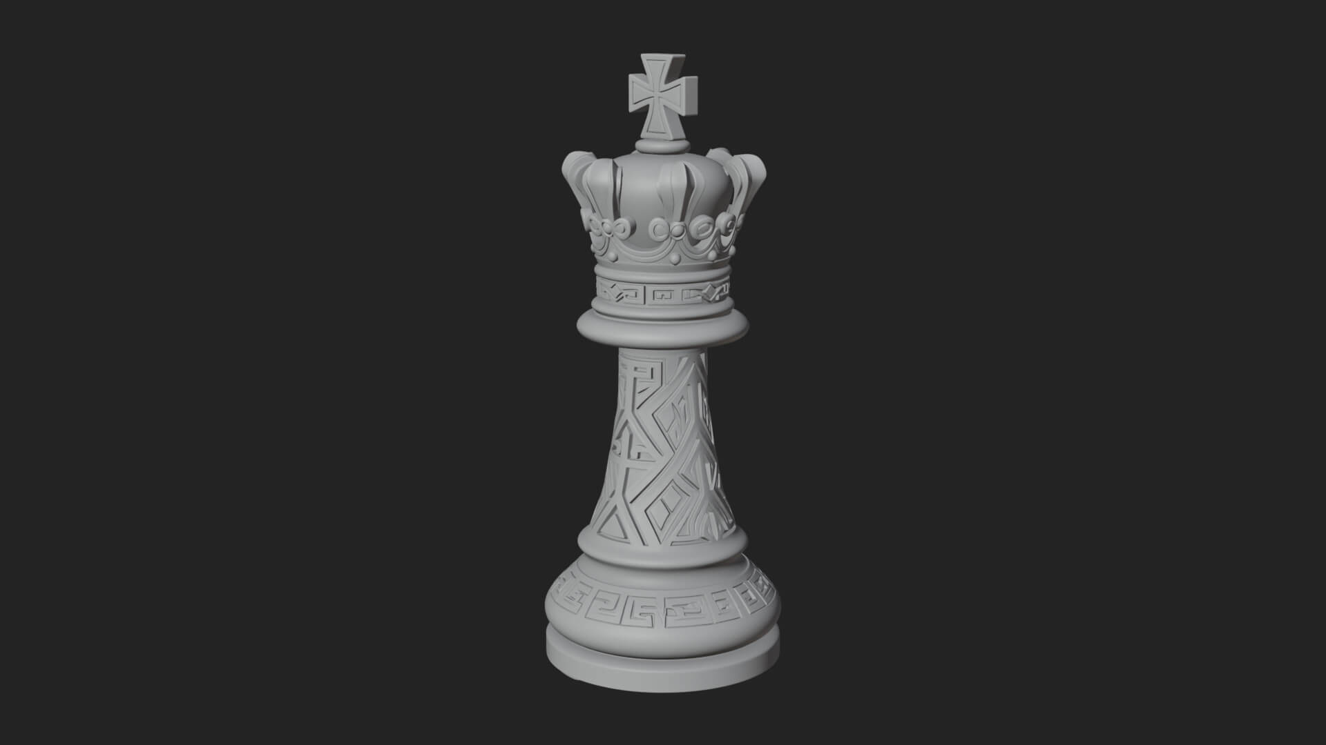 Ornate Chess Piece Statue Design 47 3D Print Model 3D Model