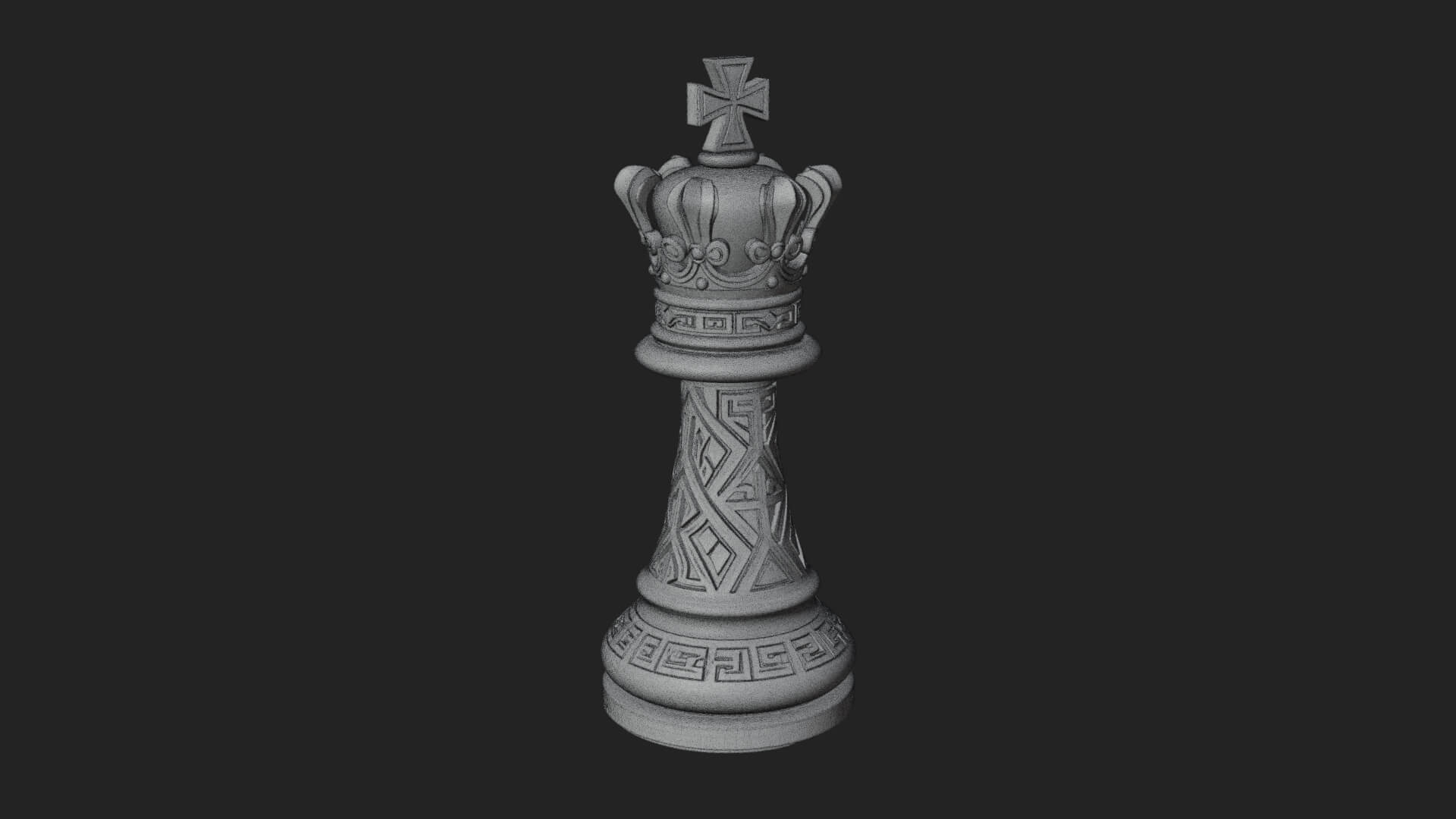 Ornate Chess Piece Statue Design 47 3D Print Model 3D Model