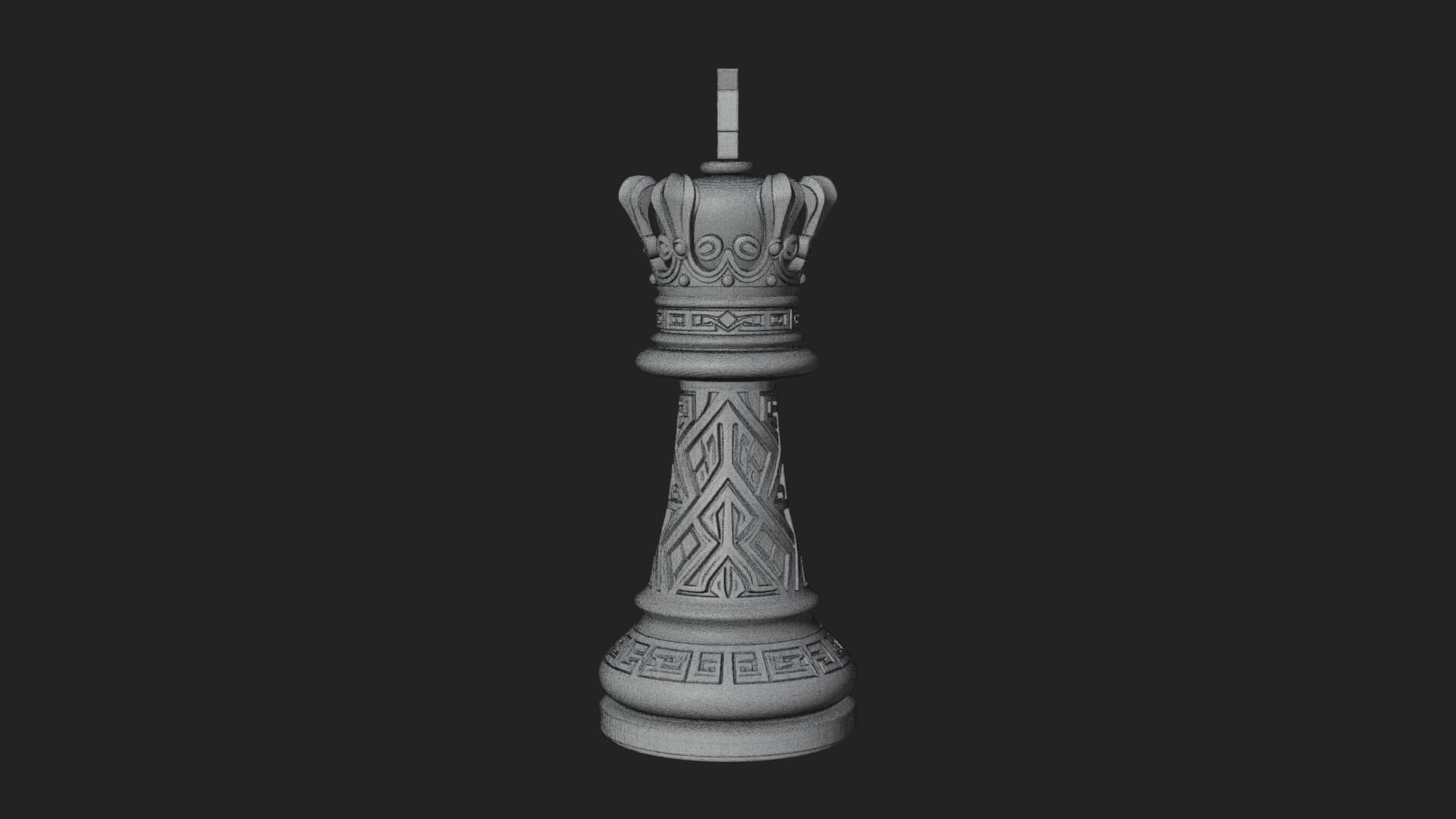 Ornate Chess Piece Statue Design 47 3D Print Model 3D Model