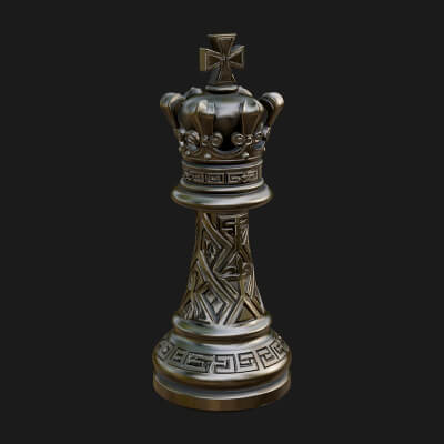 Ornate Chess Piece Statue Design 47 3D Print Model