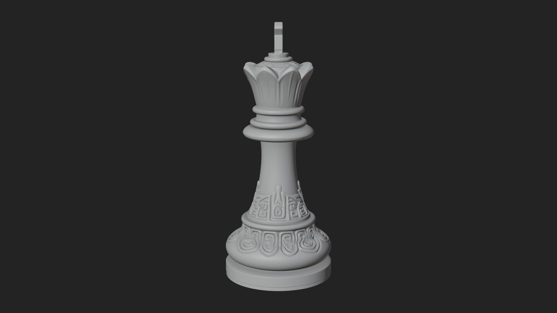 Ornate Chess Piece Statue Design 48 3D Print Model 3D Model