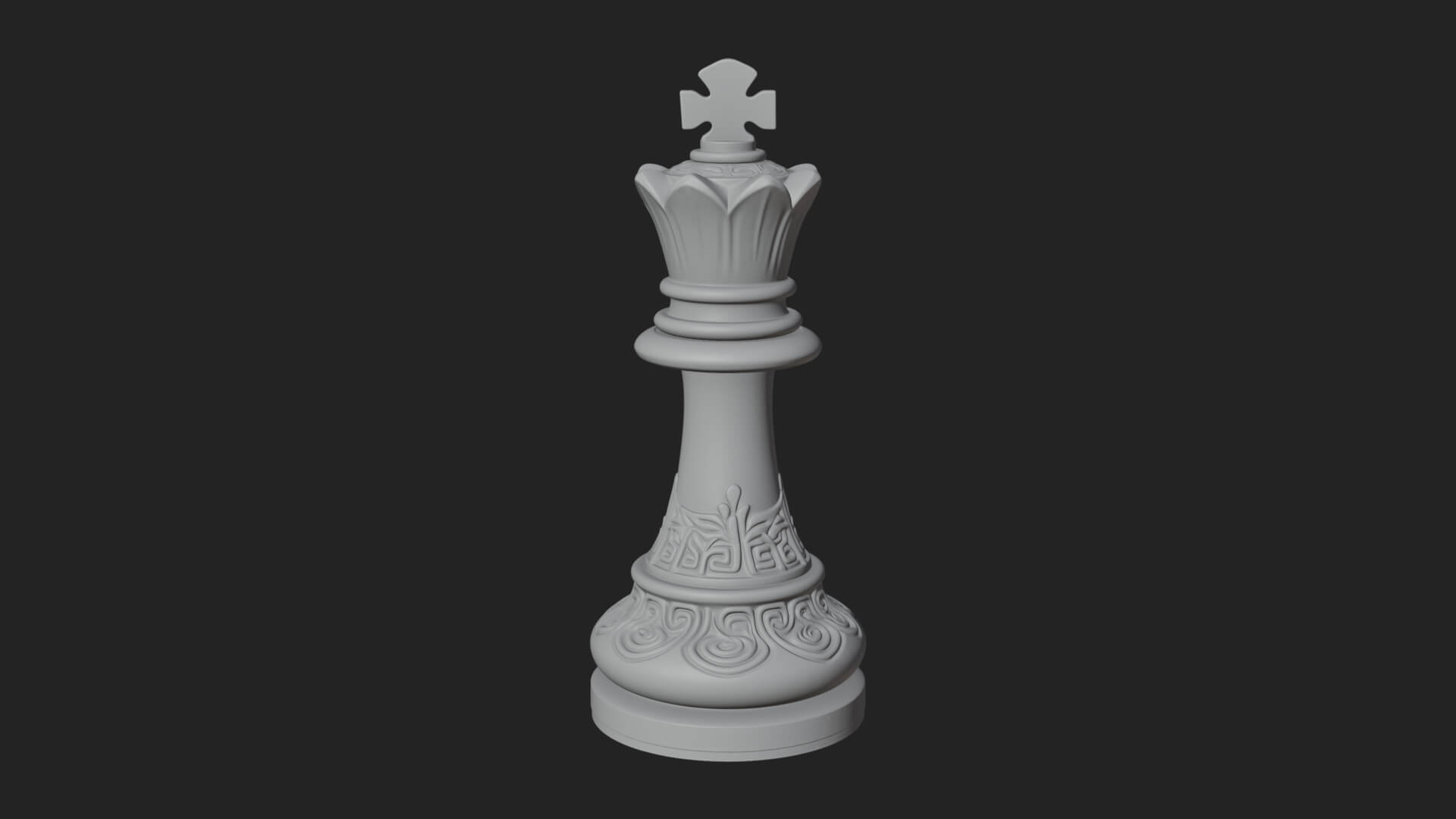 Ornate Chess Piece Statue Design 48 3D Print Model 3D Model
