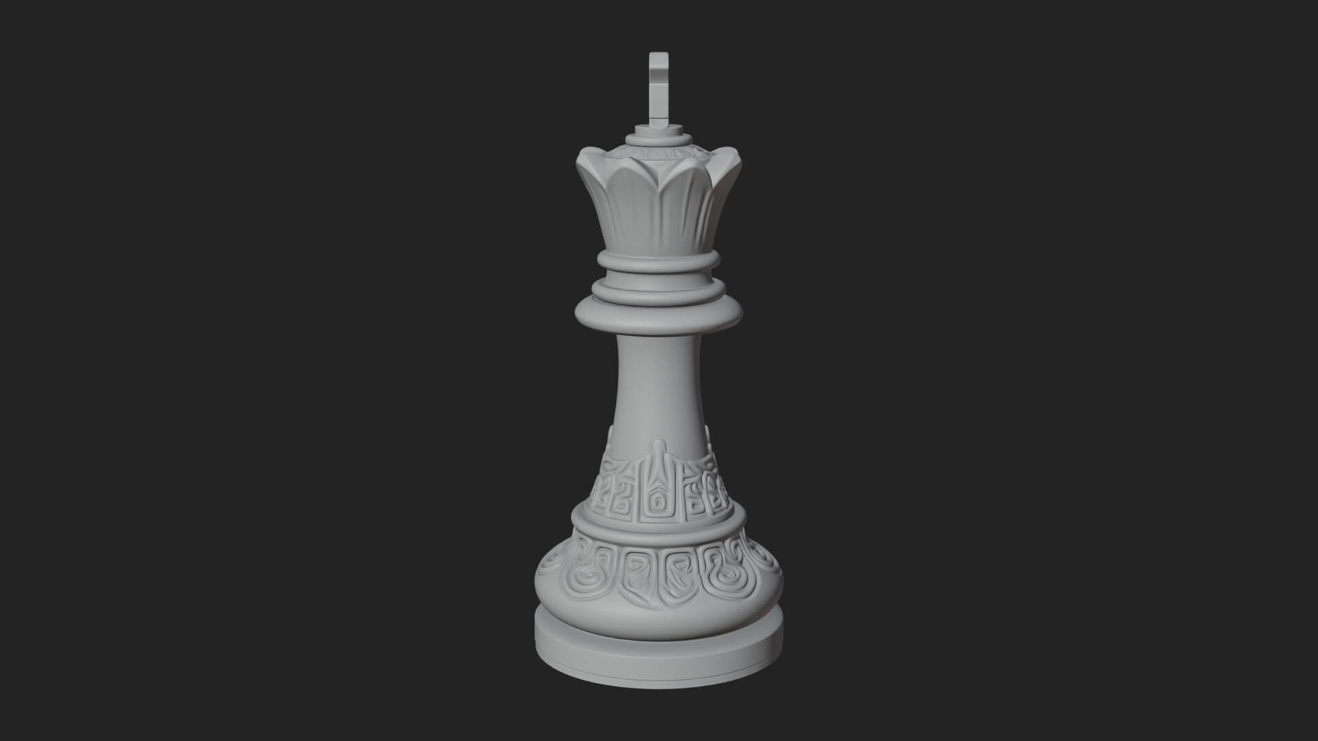 Ornate Chess Piece Statue Design 48 3D Print Model 3D Model