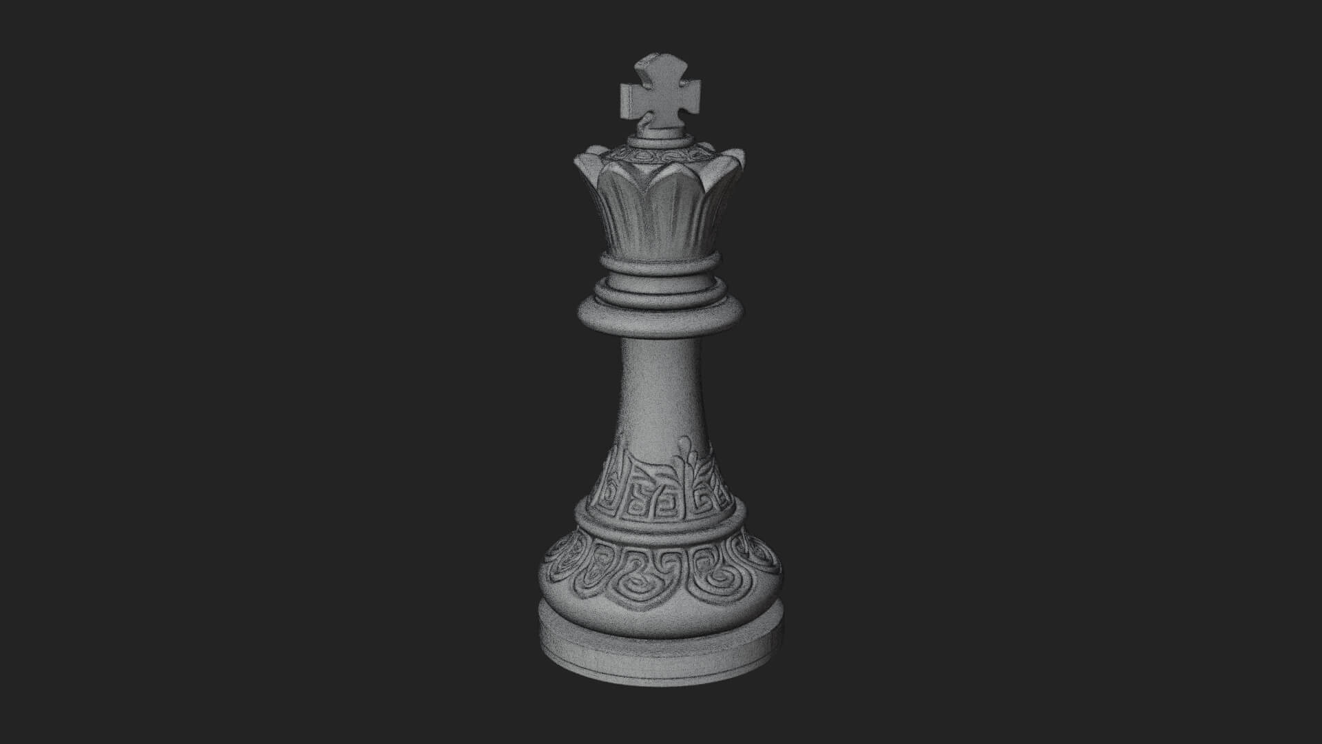 Ornate Chess Piece Statue Design 48 3D Print Model 3D Model