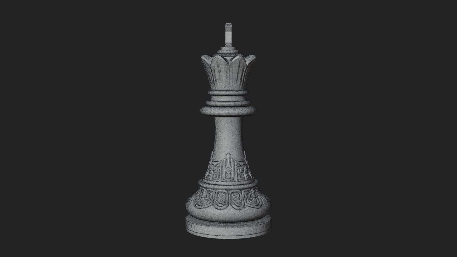 Ornate Chess Piece Statue Design 48 3D Print Model 3D Model