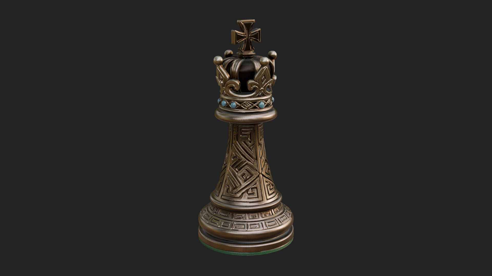 Ornate Chess Piece Statue Design 49 3D Print Model 3D Model