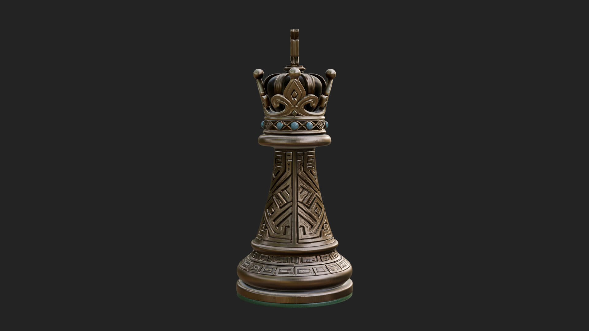 Ornate Chess Piece Statue Design 49 3D Print Model 3D Model