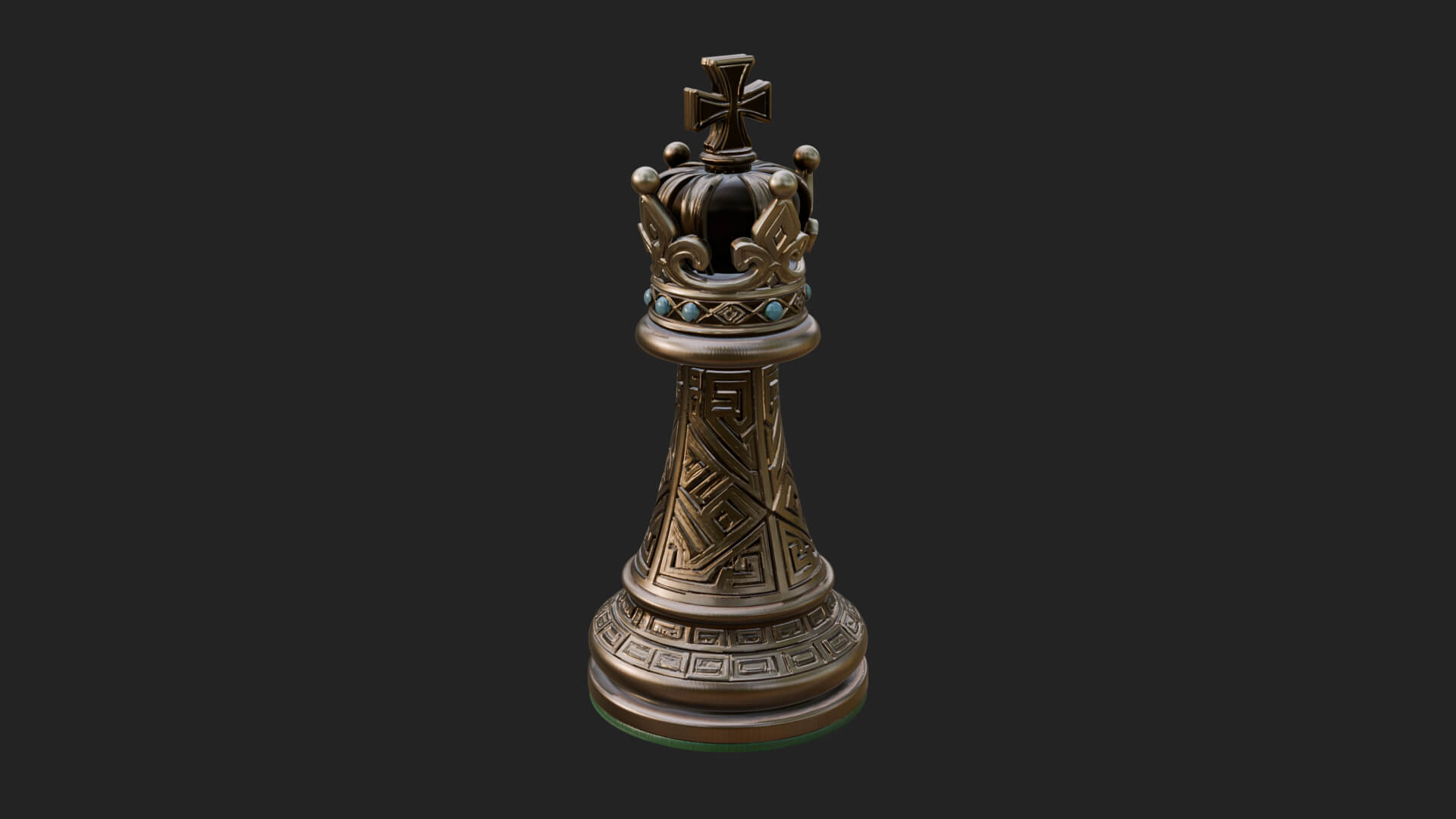 Ornate Chess Piece Statue Design 49 3D Print Model 3D Model