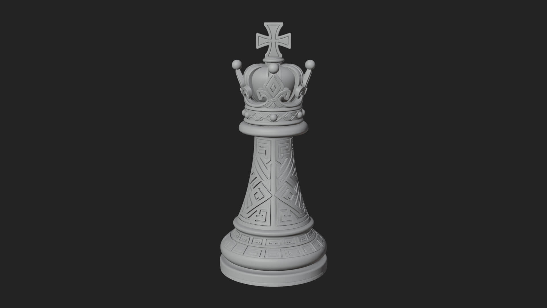 Ornate Chess Piece Statue Design 49 3D Print Model 3D Model