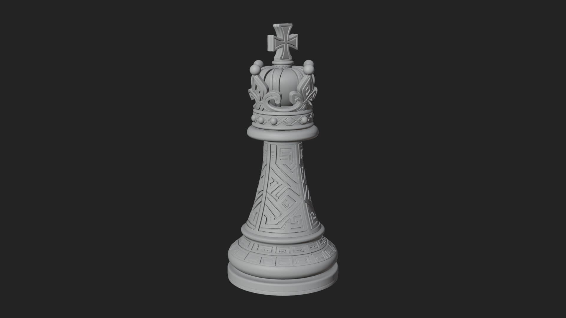 Ornate Chess Piece Statue Design 49 3D Print Model 3D Model