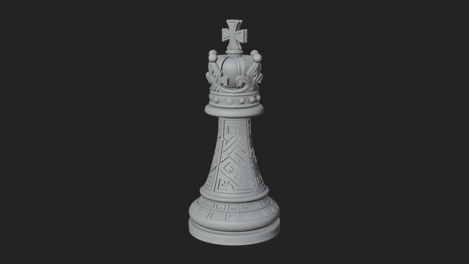 Ornate Chess Piece Statue Design 49 3D Print Model 3D Model