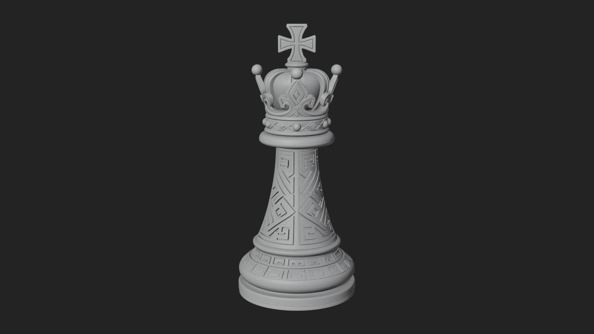 Ornate Chess Piece Statue Design 49 3D Print Model 3D Model