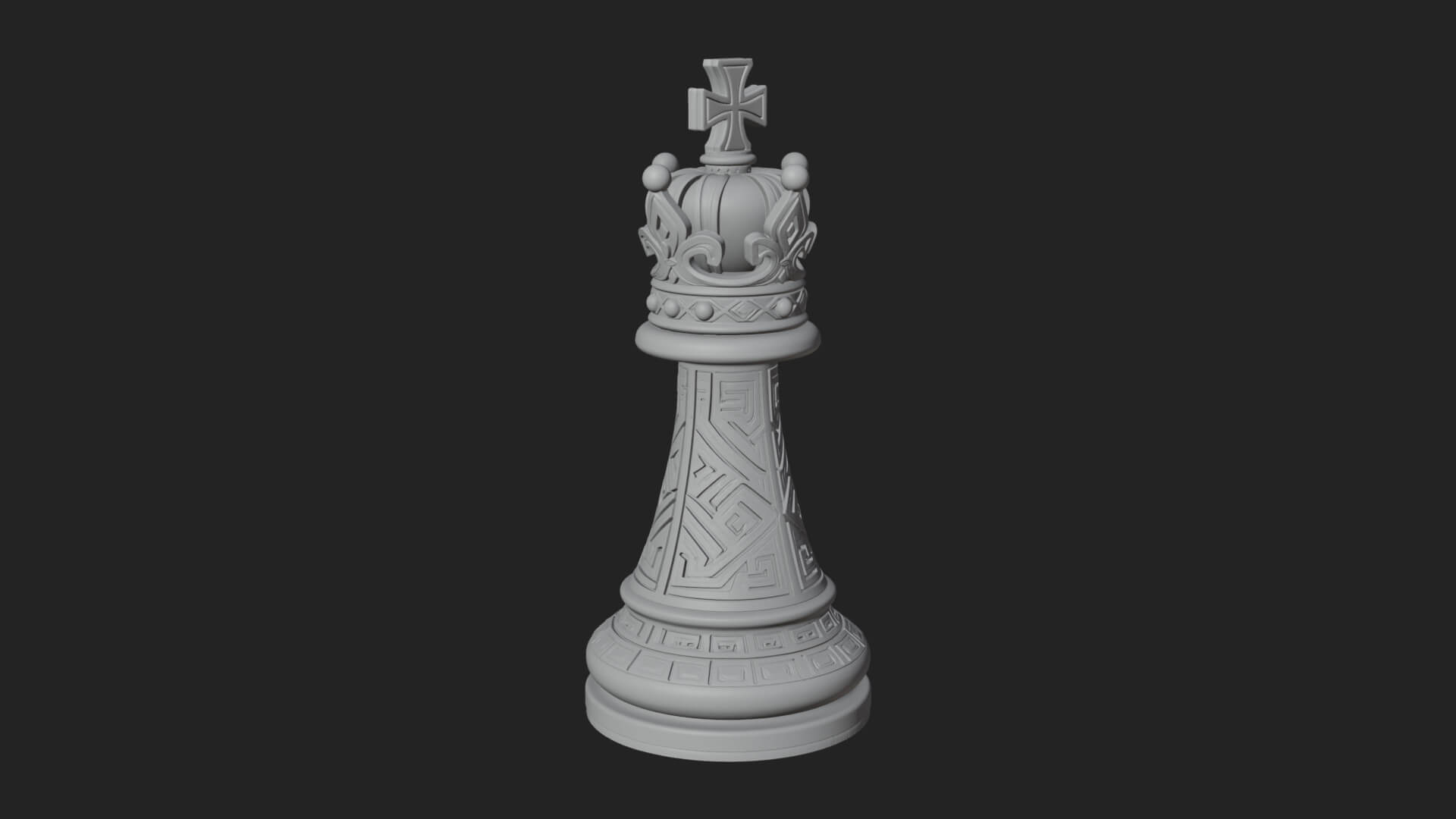 Ornate Chess Piece Statue Design 49 3D Print Model 3D Model
