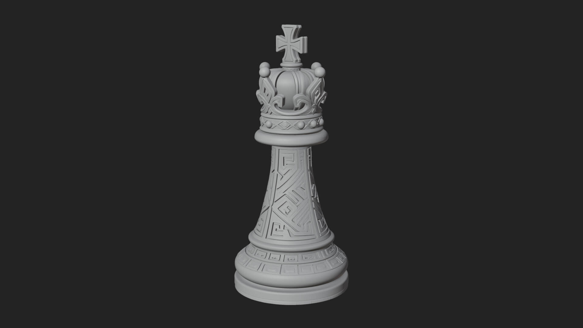 Ornate Chess Piece Statue Design 49 3D Print Model 3D Model