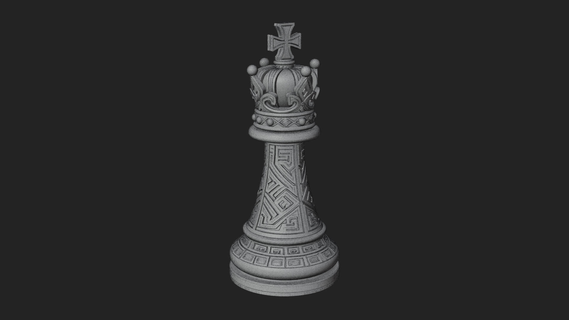 Ornate Chess Piece Statue Design 49 3D Print Model 3D Model