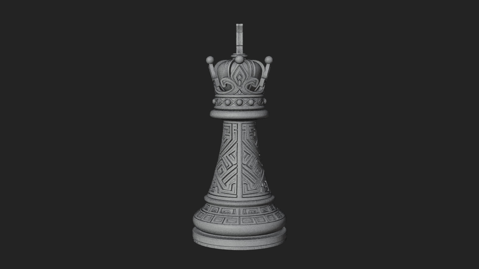 Ornate Chess Piece Statue Design 49 3D Print Model 3D Model