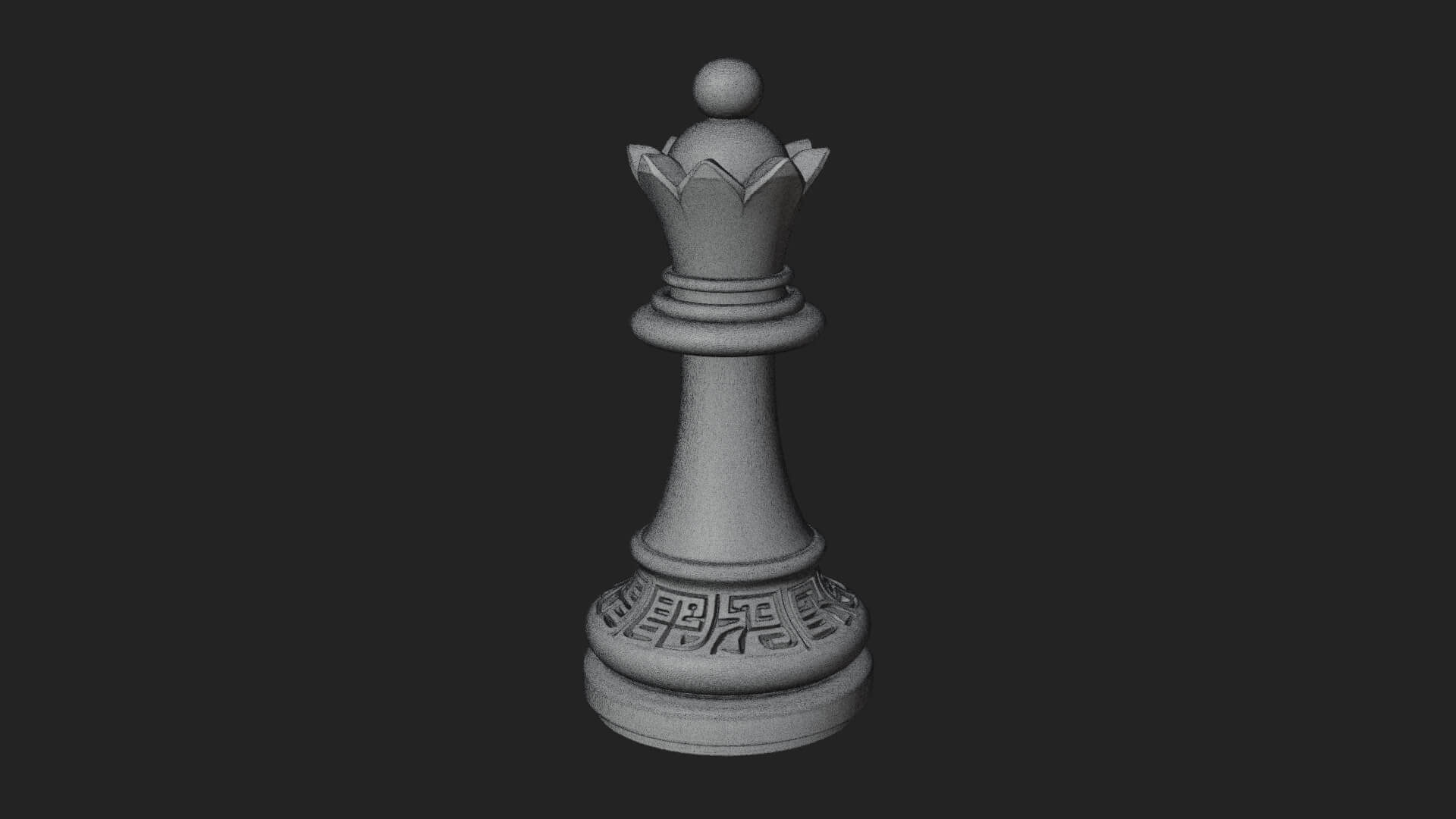 Ornate Chess Piece Statue Design 50 3D Print Model 3D Model