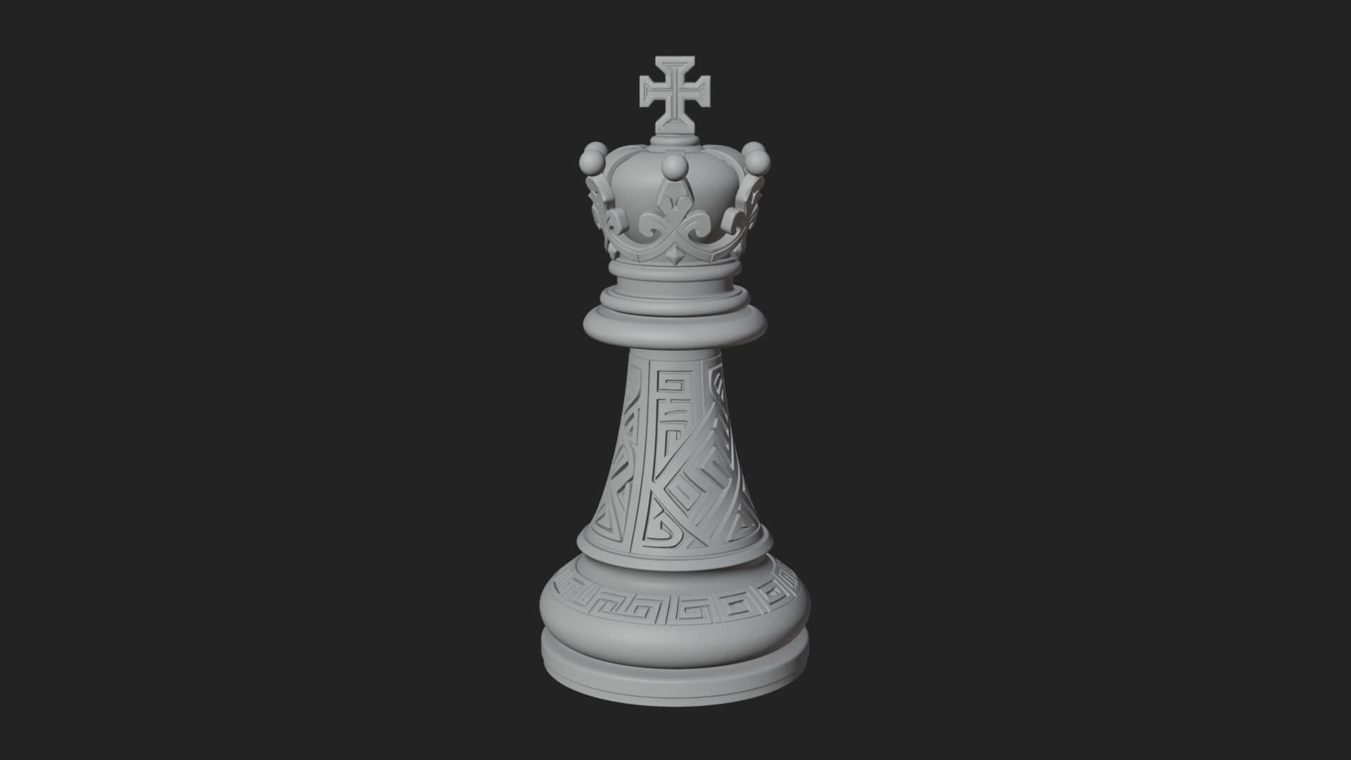 Ornate Chess Piece Statue Design 51 3D Print Model 3D Model
