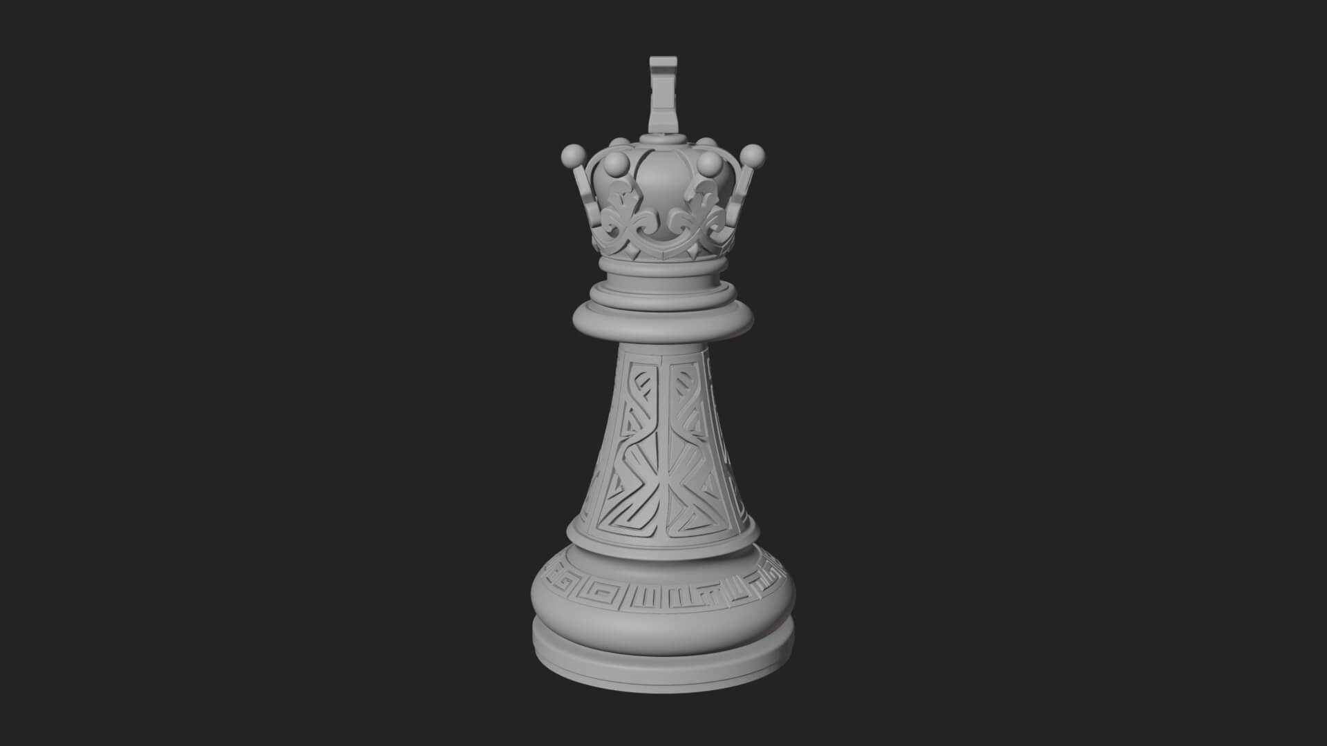 Ornate Chess Piece Statue Design 51 3D Print Model 3D Model