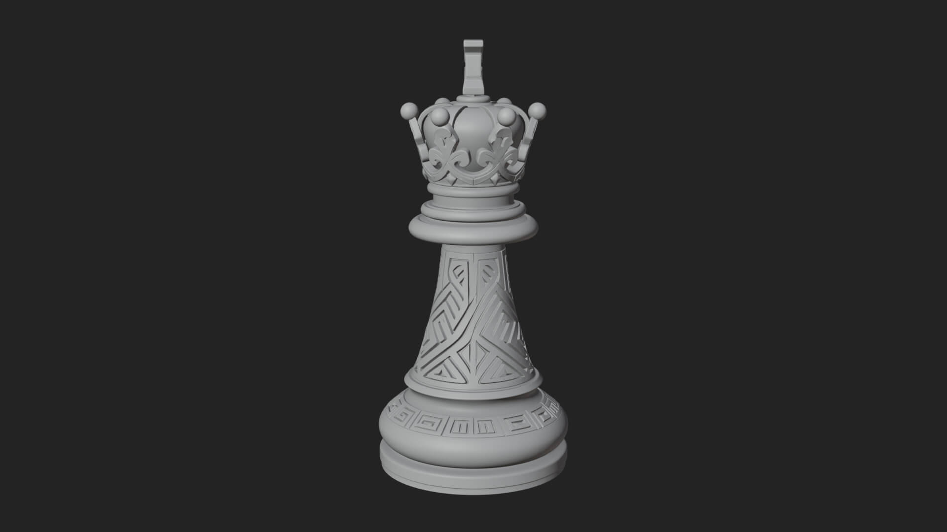 Ornate Chess Piece Statue Design 51 3D Print Model 3D Model