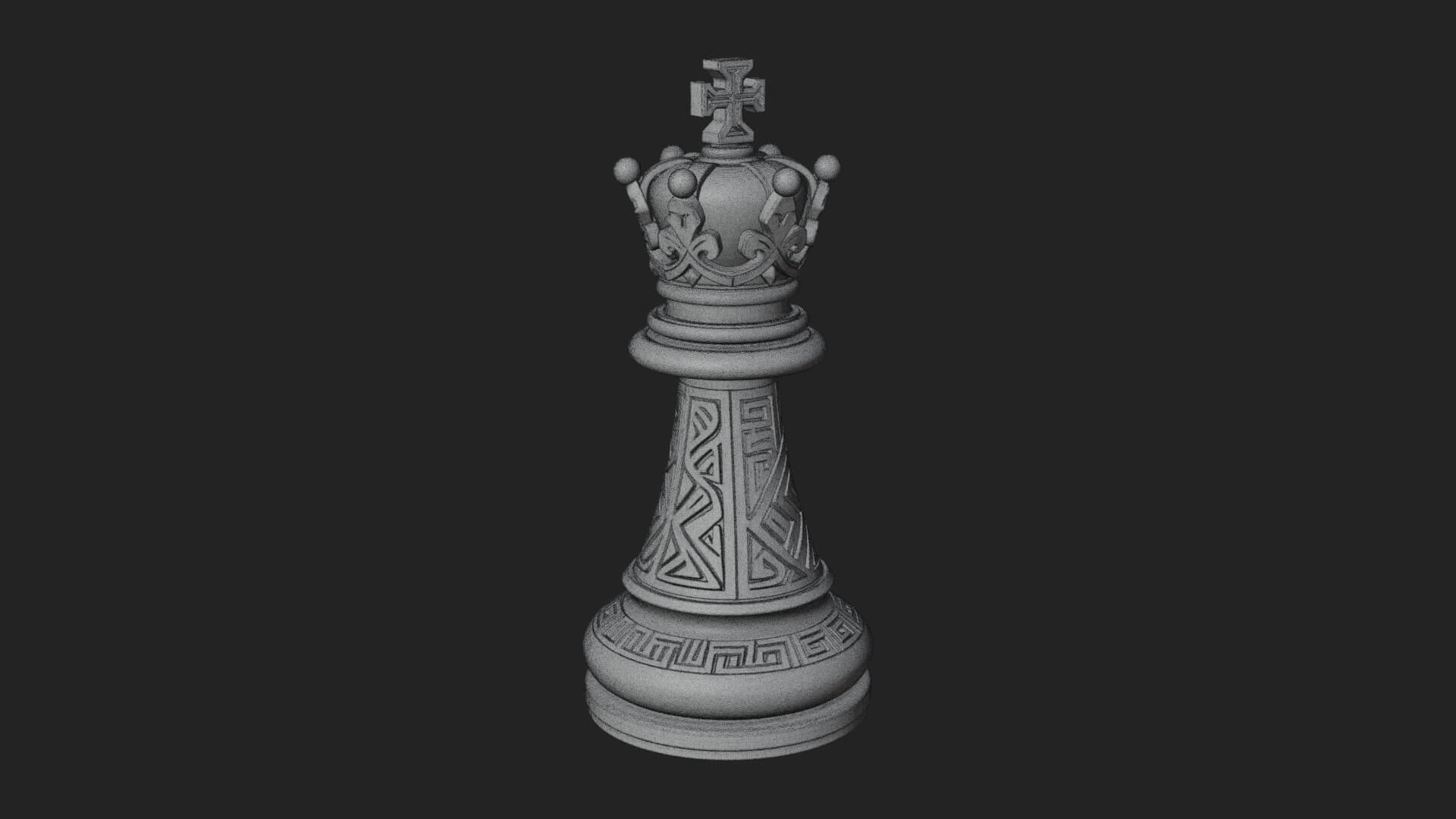 Ornate Chess Piece Statue Design 51 3D Print Model 3D Model